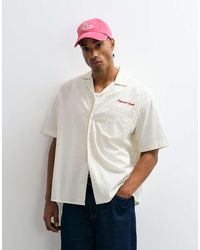 Jack & Jones - Short Sleeve Stripe Poplin Shirt With Embroidery - Lyst