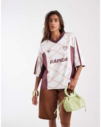 ASOS - Oversized V Neck Football T-shirt With Geometric Print - Lyst