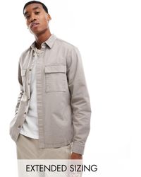 ASOS - Overshirt With Square Collar And Patch Pocket - Lyst