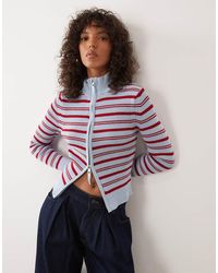 ASOS - Fine Knit Cinched Funnel Neck Zip Up - Lyst