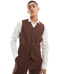 ASOS - Skinny With Linen Suit Waistcoat - Lyst