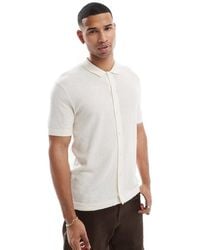 Jack & Jones - Knitted Button Through Polo - Lyst