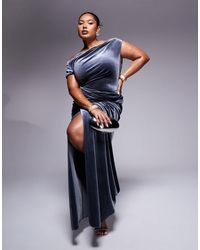 ASOS - Asos design curve – hochwertiges samt-maxikleid - Lyst