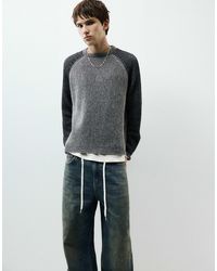 Pull&Bear - Gerippter pullover mit raglanärmeln - Lyst