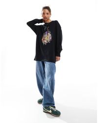 Nike - Camiseta Negra Extragrande De Manga Larga Con Estampado Gráfico De - Lyst