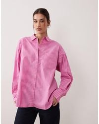 JJXX - – jamie – gestreifte oversize-hemdbluse aus popeline - Lyst