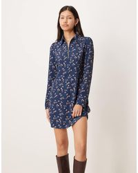Glamorous - Collared Long Sleeves Mini Dress - Lyst