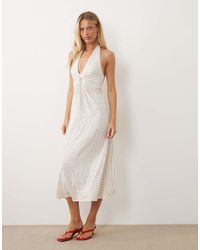 Mango - Halterneck Midi Dress - Lyst