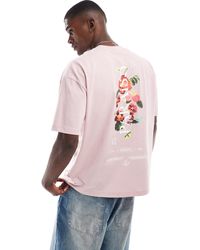 ASOS - Oversized T-shirt With Floral Graphic - Lyst