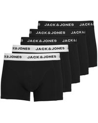 Jack & Jones - Pack De 5 Calzoncillos Negros Con Cinturillas De Colores De - Lyst