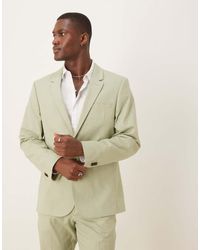 ASOS - Linen Look Slim Suit Jacket - Lyst