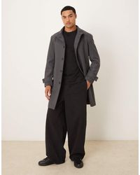 Mango - Funnel Neck Wool Mix Coat - Lyst