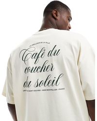 SELECTED - Oversized Heavyweight T-shirt With Script Back Print - Lyst