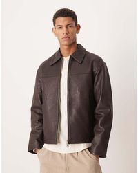 SELECTED - Leather Zip Jacket - Lyst