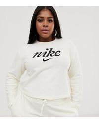 Nike Plus Cream Cropped Sweatshirt - Natural