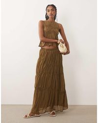 Mango - Maxi Rok Met Rimpeleffect En Kraaltjes - Lyst