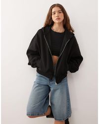 Weekday - Soft Heavyweight Jersey Oversized Zip Hoodie - Lyst