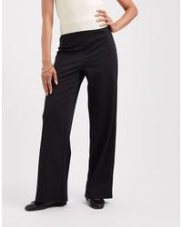 Pieces - High Waist Wide Leg Trousers - Lyst