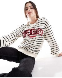 Threadbare - Sudadera A Rayas Con Logo Y Texto "Copenhagen" De - Lyst