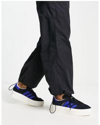 adidas Originals - Gazelle bold - sneakers nere e blu con suola platform - Lyst