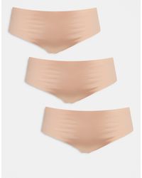 ASOS - Asos Design Curve 3 Pack No Vpl & Lace Brazilian Brief - Lyst