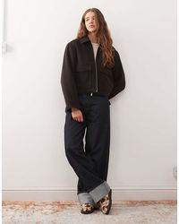 Monki - Short Collared Jacket With Wool - Lyst