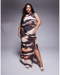 ASOS - Asos Design Curve High Neck Wrap Maxi Dress - Lyst