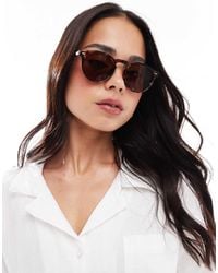 Vero Moda - Occhiali Da Sole Tartarugati Con Montatura Rotonda - Lyst