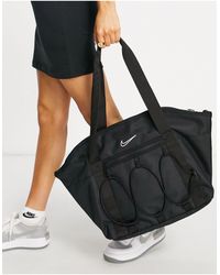 nike oversized swoosh tote bag in black