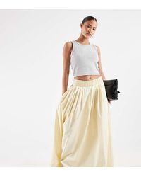 ASOS - Asos Design Petite Elasticated Waist Volume Midi Skirt - Lyst