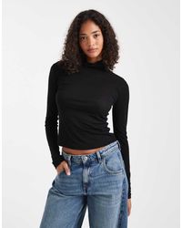 Miss Selfridge - Fine Knit Grown On Neck Long Sleeve Top - Lyst
