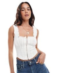 Miss Selfridge - Hook And Eye Detail Corset Top - Lyst