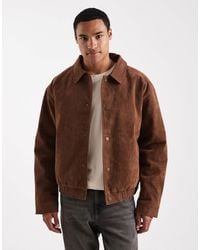 ASOS - – oversize-bomberjacke aus wildlederimitat - Lyst