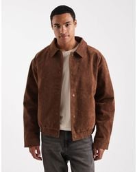 ASOS - – oversize-bomberjacke aus wildlederimitat - Lyst