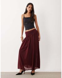 ASOS - Sheer Mesh Gathe Maxi Skirt With Asymmetric Waist - Lyst