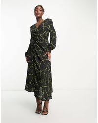 Urban Revivo - Long Sleeve Abstract Print Midi Dress - Lyst