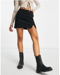 ASOS - Bengaline Micro Mini Skirt With Split Detail - Lyst