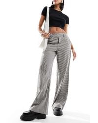 Object - Pantalones De Sastre Beis De Pernera Ancha A Cuadros De -Beis Neutro - Lyst