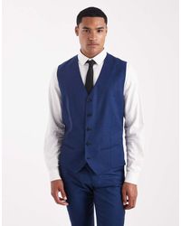 Jack & Jones - Chaleco De Traje Azul De Corte Slim De Mezcla De Lana De - Lyst