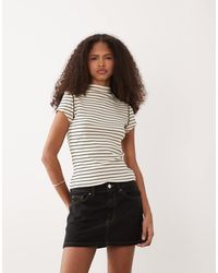 ASOS - Ribbed Funnel Neck Top With Exposed Seam - Lyst