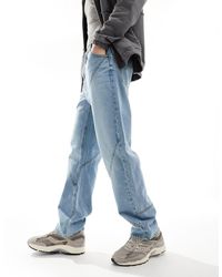 ASOS - Jeans dad fit lavaggio medio con pannelli - Lyst