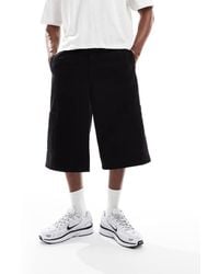 ASOS - Pantaloncini Taglio Lungo Cargo Neri - Lyst