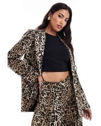 River Island - Leopard Print Blazer Co-Ord - Lyst
