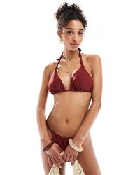 Miss Selfridge - Miss Selfrdige Mix And Match Knot Triangle Bikini Top - Lyst