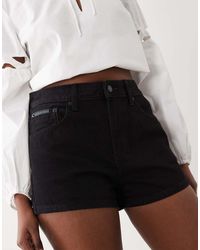 Calvin Klein - Denim Hot Pants - Lyst