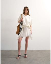 TOPSHOP - Hanky Hem Mini Skirt With Heavy Embroidery - Lyst