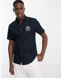 Abercrombie & Fitch - Logo Short Sleeve Oxford Shirt - Lyst
