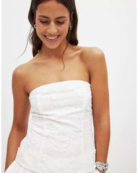 NA-KD - Embroidered Bandeau Top - Lyst