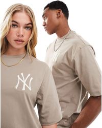 KTZ - T-shirt color pietra con logo ny - Lyst