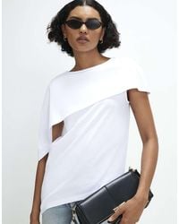 River Island - Asymmetric Cape T-Shirt - Lyst
